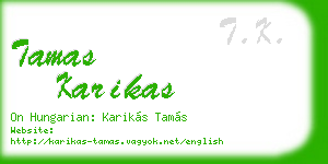 tamas karikas business card
